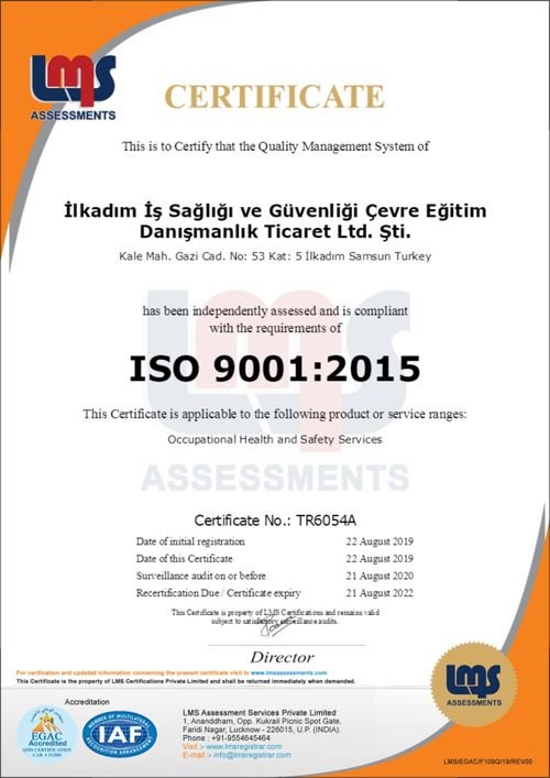 ISO 9001:2015 İngilizce